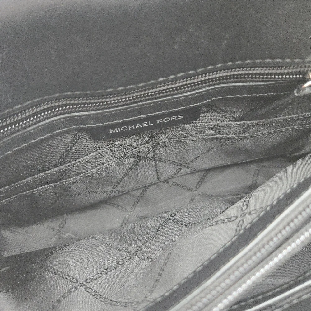 Michael Kors Black and White Quilted Sloan Shoulder Bag